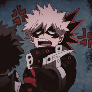 💥 586a58f9 Bakugo My Hero Academia Anime, Manga, Explosion, Héros, En colère, Personnage telegram sticker