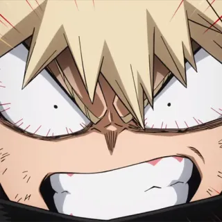 💥 c71fc686 Bakugo My Hero Academia anime, manga, my hero academia, bakugo, character, angry, expression telegram sticker