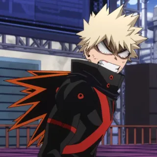 💥 ead7b7d4 Bakugo My Hero Academia anime, character, angry, blond, manga telegram sticker