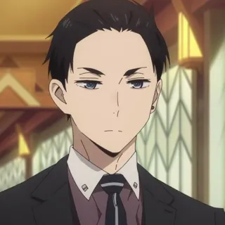 💳 130b0428 Anime, Hombre, Retrato, Personaje, Traje telegram sticker