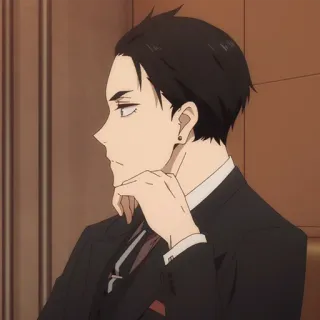 💳 4663be1f Anime, Hombre, Traje, Perfil, Elegante, Formal telegram sticker