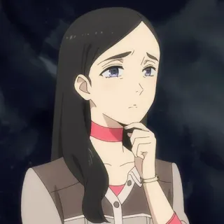 💳 530af883 Anime, Mujer, Pensativa, Personaje, Retrato telegram sticker