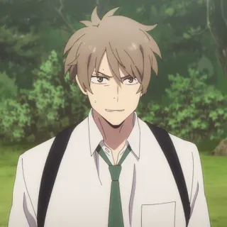 💳 824a738d Anime, Masculino, Corbata, Retrato telegram sticker