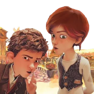 😯 068f30dc Animation, Figuren, Paris, Cartoon, Duo telegram sticker