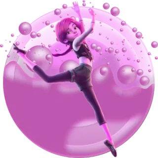 🏃 7cc395dd Tänzer, Gymnastik, Seifenblasen, Pink, Mädchen, Flexibel, Animation telegram sticker