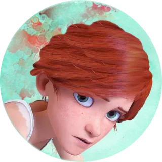 😟 950212fe animiert, Mädchen, rote Haare, Porträt telegram sticker