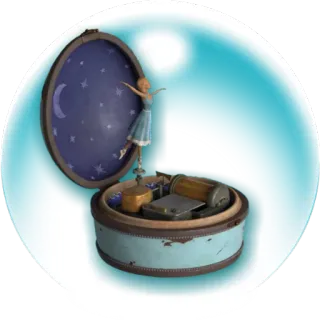 🎼 9c5431e3 Spieluhr, Ballerina, Tanzen, Sterne, Mond, Spielzeug telegram sticker