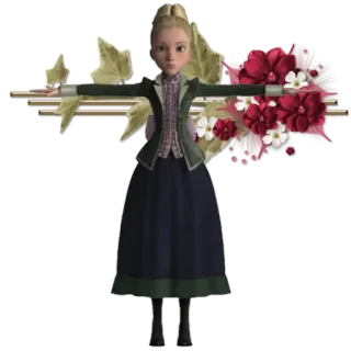 🤷 a85853d8 digitale Kunst, Porträt, weibliche Figur, Blumen telegram sticker