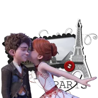 💏 bb47d6b6 I HEART PARIS Paris, Eiffelturm, Liebe, Ballerina, Tanz telegram sticker