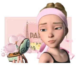 😔 c6a87157 To Paris with love Ballett, Paris, Tänzer, Eiffelturm, Spieluhr, Blumen telegram sticker