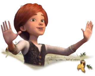 👐 e0b55654 flying all around us... amazing time... full of colours Animation, Kind, Mädchen, Fliegen, Farben telegram sticker