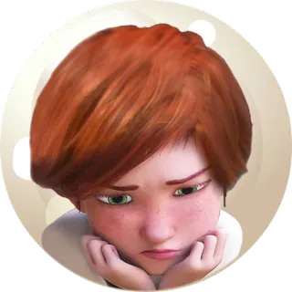 😔 f3eff06a Merida Brave Cartoon, Traurig, Rote Haare, Prinzessin, Animiert telegram sticker