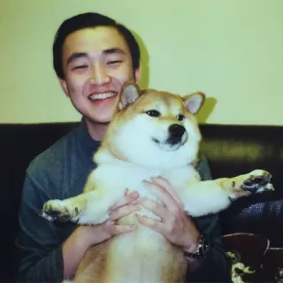 🏷 28e4a890 hond, shiba inu, man, huisdier, vriendschap, gelukkig telegram sticker