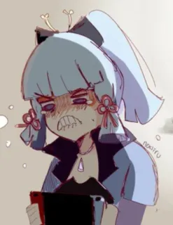 😡 a899f1c9 Kamisato Ayaka Genshin Impact Anime, Chica, llorando, Gaming, Personaje, Arte digital telegram sticker