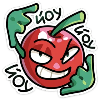 🍺 6a6c055d fuck you cereza, dibujos animados, ofensivo, fruta, enojado, gesto whatsapp sticker