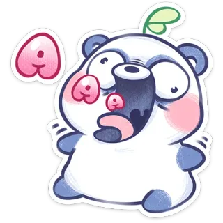 ⭐ 5b5de688 A panda, kartun, huruf A, imut, stiker telegram sticker