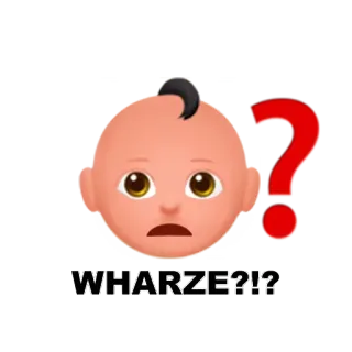 👶 40269700 WHARZE?!? Bambino, Domanda, Emoji, Confusione, Divertente, Meme telegram sticker