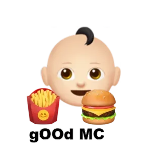 👶 cdfa716e good MC bebè, emoji, hamburger, patatine fritte, cibo, carino, cartone animato telegram sticker