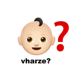 👶 e6d761ff vharze? bambino, domanda, emoji, bambino, curioso, insicuro, infante telegram sticker