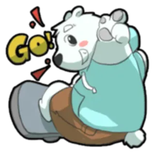 🙃 1c813e8c GO! 동물, 곰, 스케이트보드, 만화, 가자, 긍정적 telegram sticker