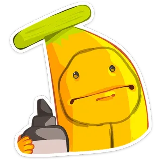 😐 a1569dbf sticker, cartoon, illustratie, personage, schattig, geel telegram sticker