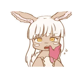 😷 1205dafc Nanachi Made in Abyss Anime, Konijn, Kawaii, Schattig, Nanachi, Made in Abyss telegram sticker