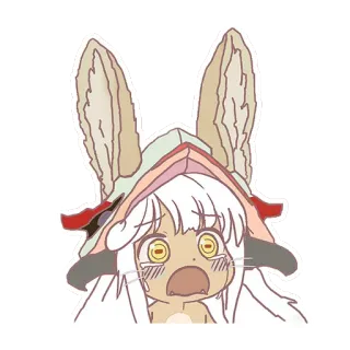 😰 881de0ed Nanachi Made in Abyss Anime, Konijn, Oren, Huilen, Kawaii, Manga telegram sticker