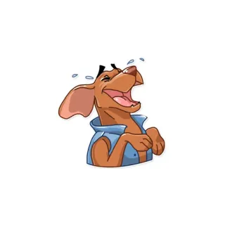 😂 0cbe18aa 狗, 笑, 搞笑, 卡通, 动物, 可爱, 表情符号 telegram sticker