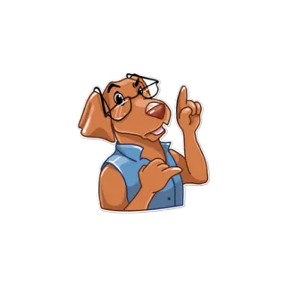 🤓 181ec682 狗, 动物, 眼镜, 思考, 聪明, 卡通 telegram sticker