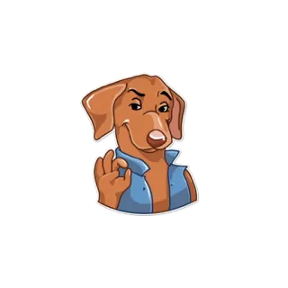 👌 7abce4a7 狗, 好的, 动物, 卡通, 同意, 手势, 贴纸 telegram sticker