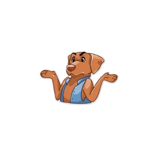 🤷 fccfaee1 狗, 耸肩, 不确定, 困惑, 卡通, 动物 telegram sticker