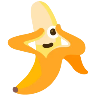🫣 247d5ccc banaan, fruit, cartoon, schattig, eten telegram sticker
