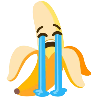 😭 a3f8c5bf banaan, huilen, verdrietig, fruit, emoji, tranen telegram sticker