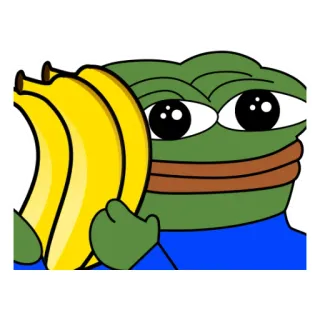 🙂 4b4788b2 Pepe the Frog pepe, żaba, mem, banan, mem internetowy, emotikon, naklejka whatsapp sticker