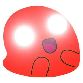 🤩 cc6a381e slime, czerwony, blob, kreskówka, postać, słodki whatsapp sticker