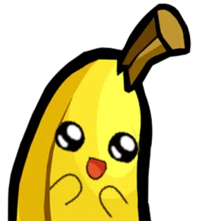 😊 e54a3934 banan, słodkie, owoce, kawaii, naklejka, jedzenie telegram sticker