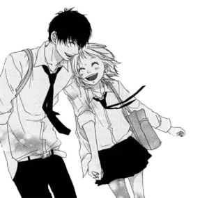 😄 61a05bc6 애니메이션, 만화, 학교, 커플, 사랑, 관계, 우정, 미소 telegram sticker