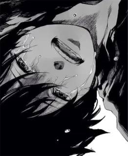 😭 952ff752 슬픔, 울음, 애니, 만화, 감성, 눈물, 흑백 telegram sticker