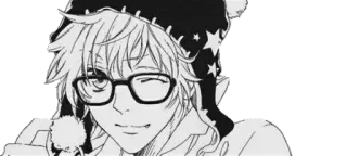 😉 df5e4aa8 애니메이션, 만화, 캐릭터, 안경, 모자, 윙크 telegram sticker