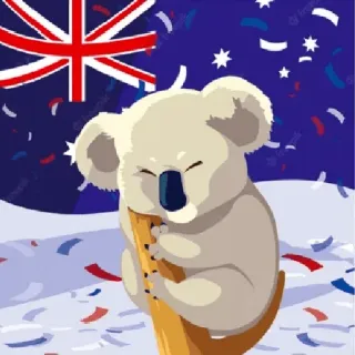 🇦🇺 f96f02fe gấu túi Koala, Úc, cờ, động vật whatsapp sticker