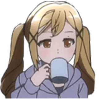 🚰 050b27b7 Anime, Gadis, Minum, Lucu, Kartun, Karakter telegram sticker