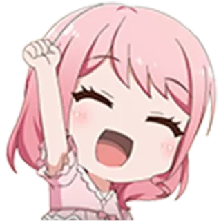 👍 bfe21ff4 Anime, Stiker, Lucu, Pink, Chibi, Riang telegram sticker