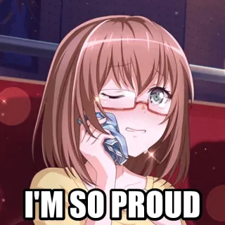 😭 bbba9ef0 I'M SO PROUD Anime, Bangga, Emosional, Menangis, Senang telegram sticker