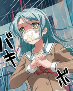 😠 619cdb89 バキ
ボ 애니메이션, 만화, 소녀, 슬픈, 마스크, 교복 telegram sticker