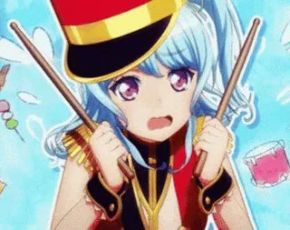 😥 94eb0db9 สาวอนิเมะ, มือกลอง, วงดนตรี, ดนตรี, ไม้กลอง, การ์ตูน telegram sticker