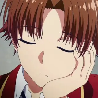 🍋 5d9c88c6 Anime, Garçon, Uniforme scolaire, Classroom of the Elite, Repos, Sommeil whatsapp sticker