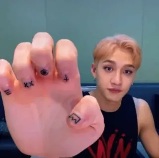 🧸 5df800f6 tatuaggi, dita, mano, simboli, uomo, Kpop telegram sticker