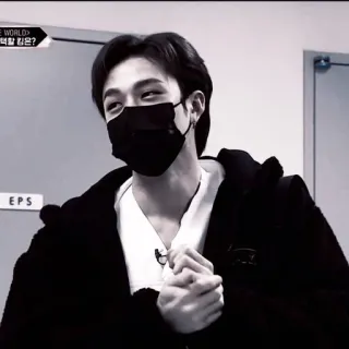 🌟 ead9809e THE WORLD IS 백핵 김은? korean, man, portrait, face mask, asian, k-pop telegram sticker