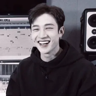 🌟 ffe29382 man, smile, hoodie, black and white telegram sticker