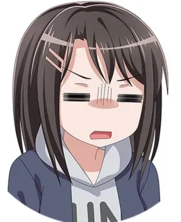 😑 235f0da8 动漫, 女孩, 表情, 生气, 沮丧 telegram sticker